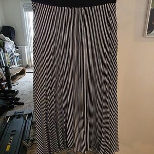 Black and White Striped Women's Skirt